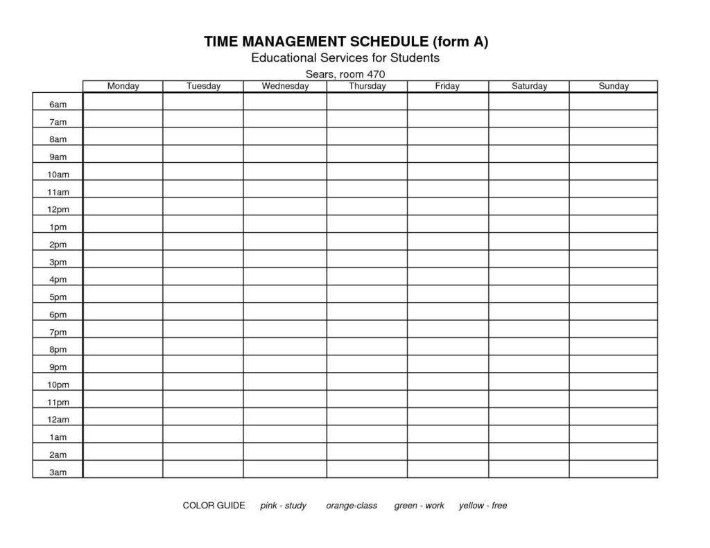 Detail Weekly Schedule Template Excel Time Management Nomer 21