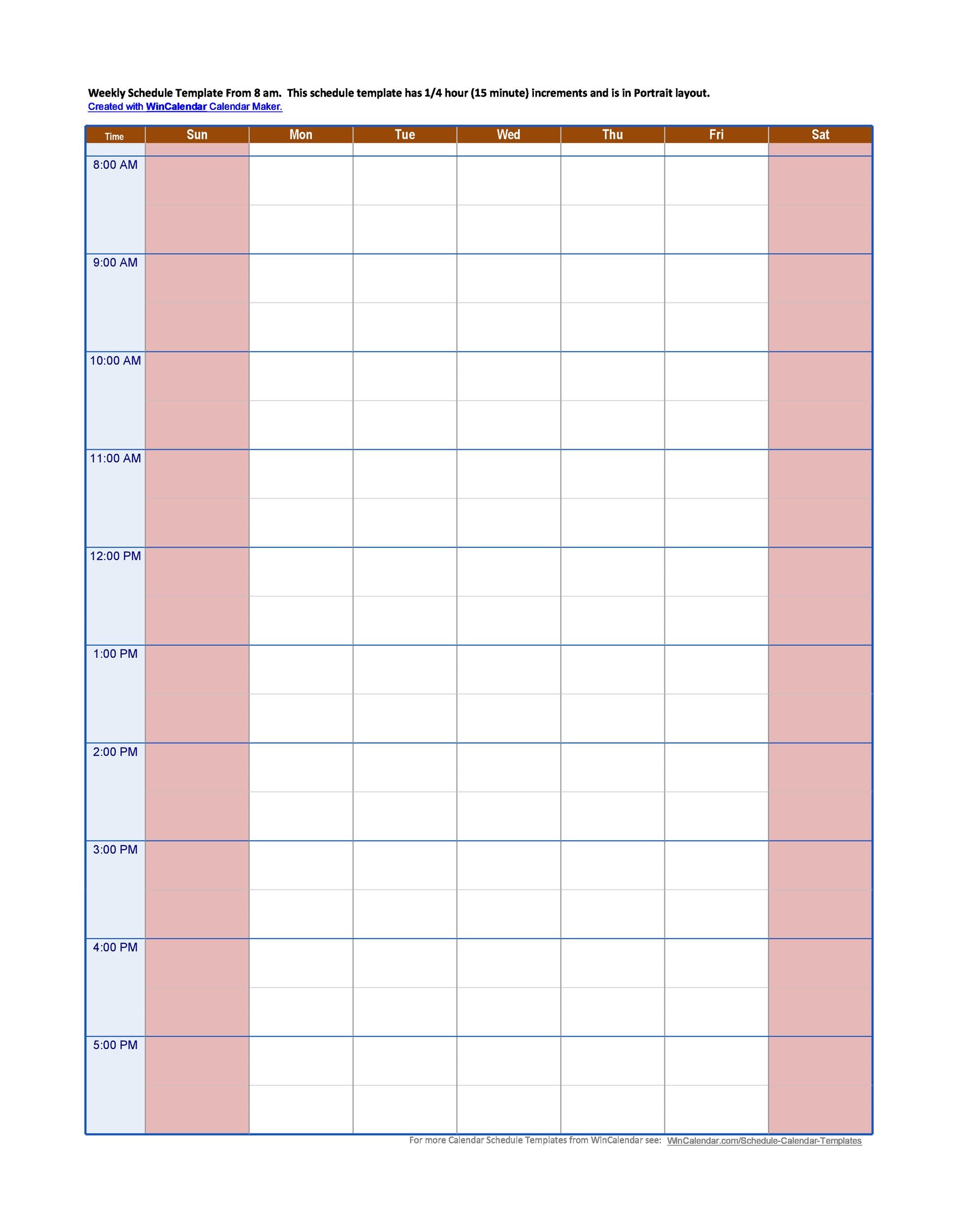 Detail Weekly Schedule Template Excel Time Management Nomer 24