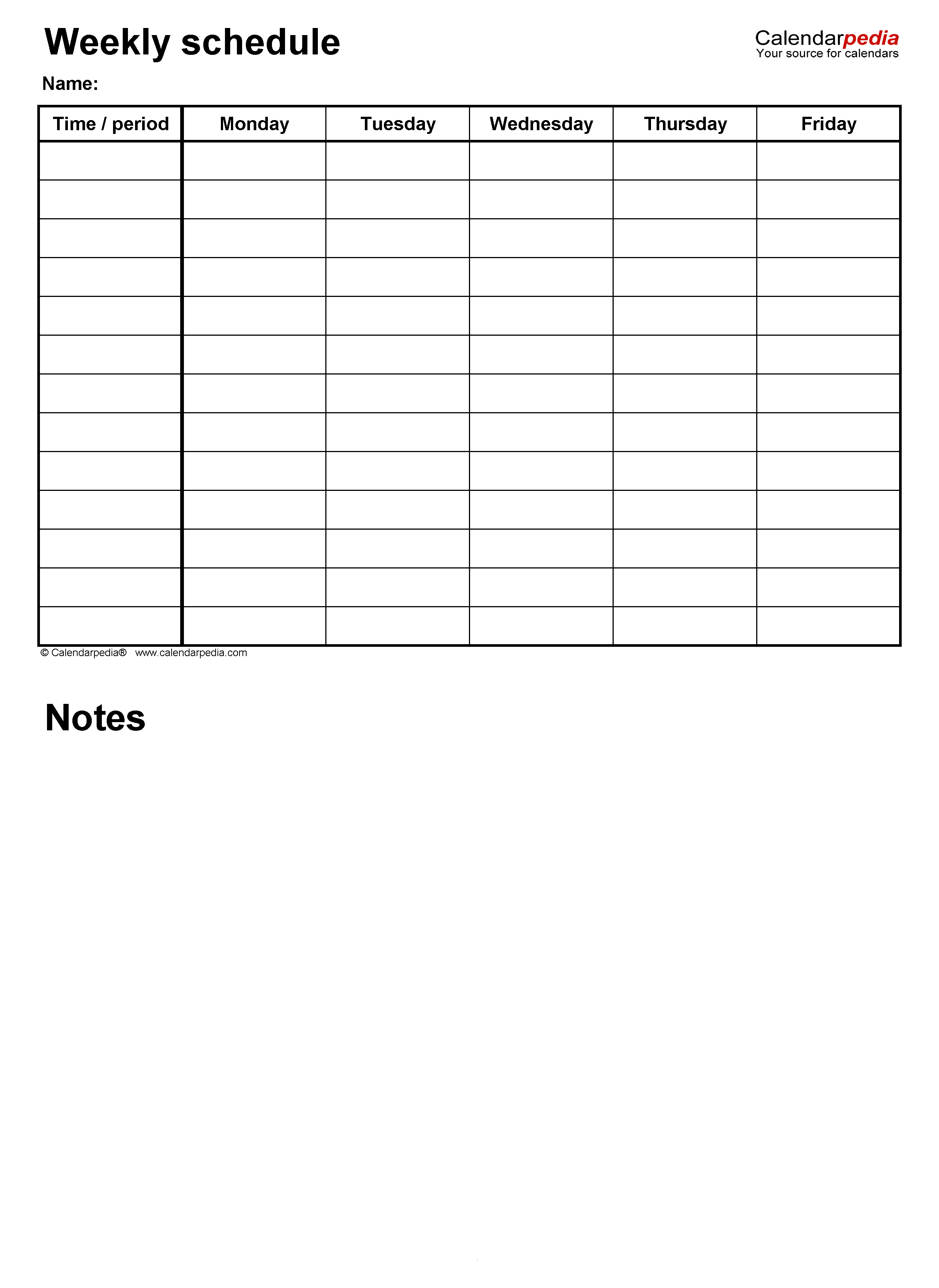 Detail Weekly Schedule Template Excel Time Management Nomer 32
