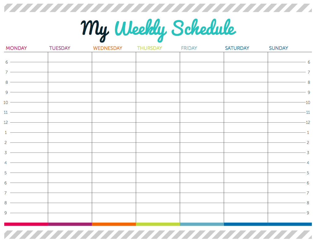 Detail Weekly Schedule Template Excel Time Management Nomer 47