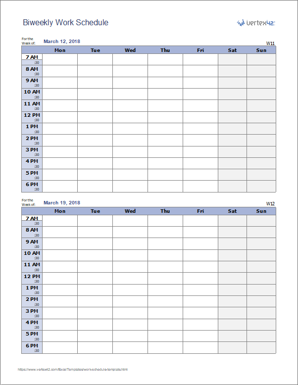 Detail Weekly Schedule Template Excel Time Management Nomer 51