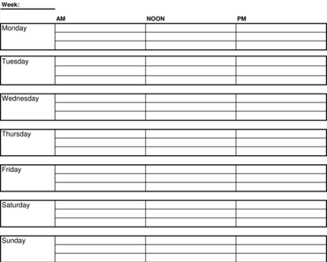 Detail Weekly Schedule Template Excel Time Management Nomer 52