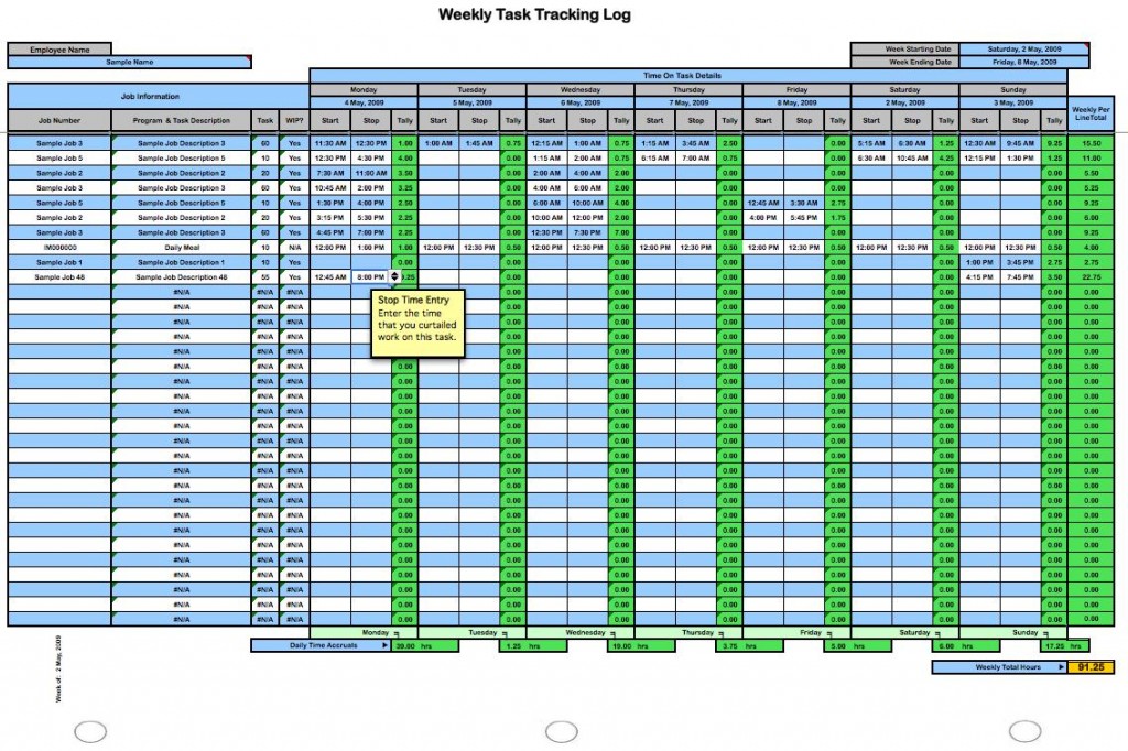 Detail Weekly Schedule Template Excel Time Management Nomer 10