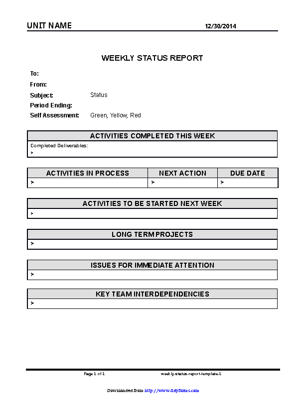 Detail Weekly Summary Report Template Nomer 27