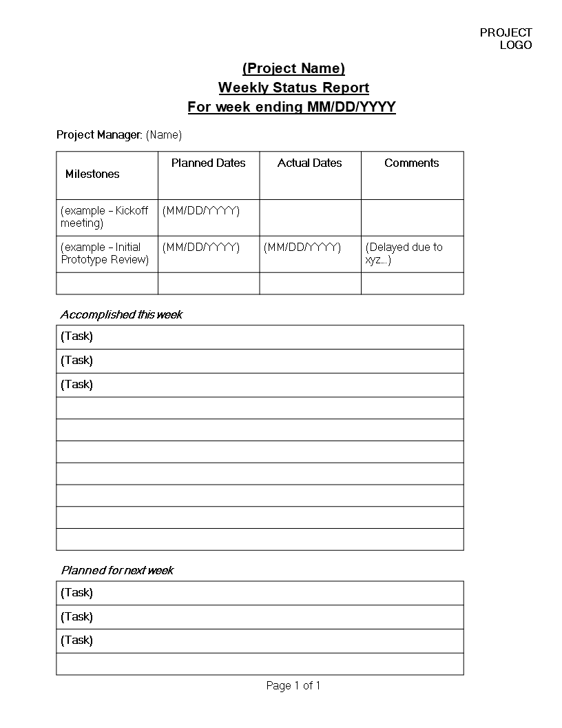 Detail Weekly Summary Report Template Nomer 4