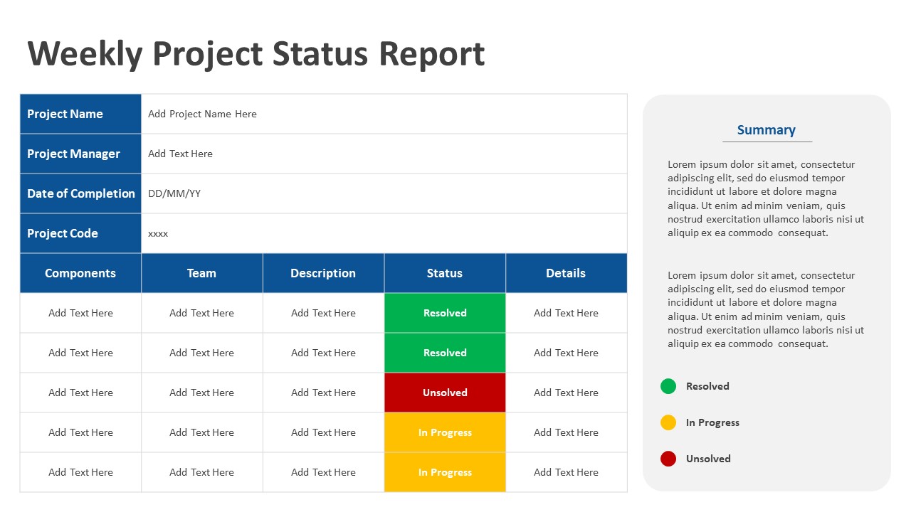 Detail Weekly Summary Report Template Nomer 41