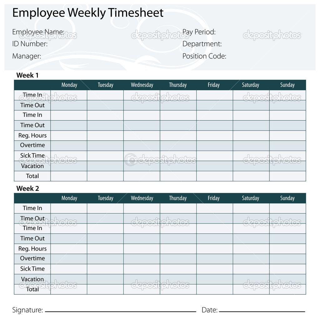 Detail Weekly Timesheet Template Excel Free Download Nomer 18