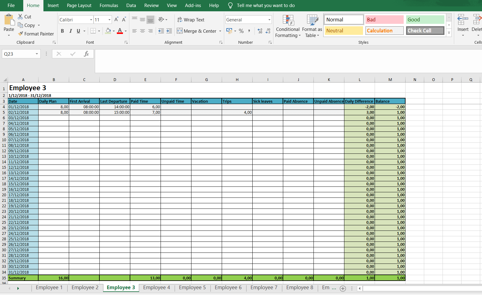 Detail Weekly Timesheet Template Excel Free Download Nomer 3