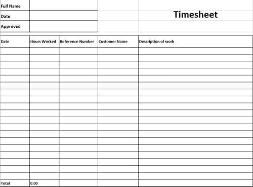 Detail Weekly Timesheet Template Excel Free Download Nomer 36