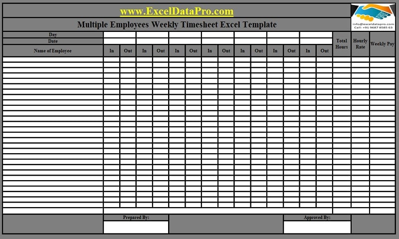 Detail Weekly Timesheet Template Excel Free Download Nomer 41