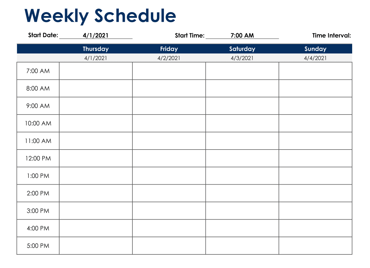 Detail Weekly Timetable Template Koleksi Nomer 3