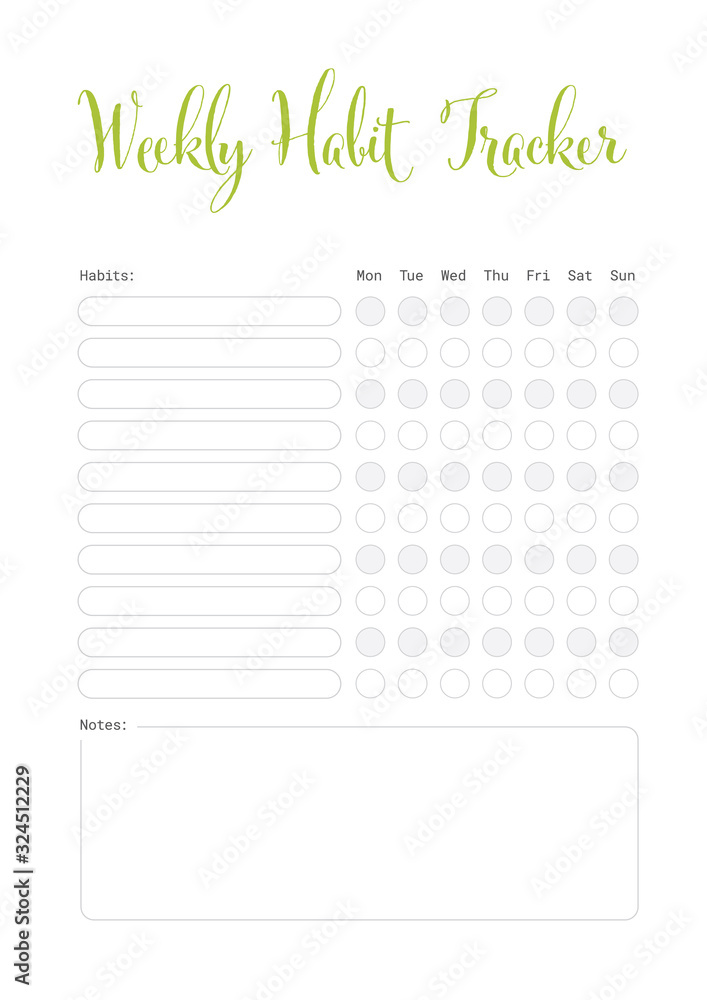 Detail Weekly Tracker Template Nomer 24