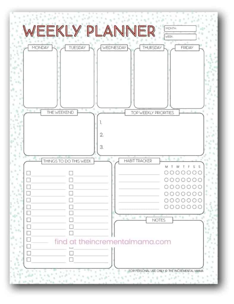 Detail Weekly Tracker Template Nomer 27