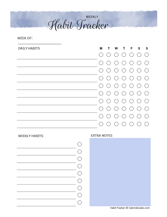 Detail Weekly Tracker Template Nomer 31
