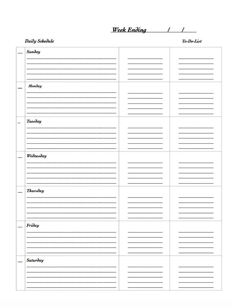 Detail Weekly Tracker Template Nomer 45