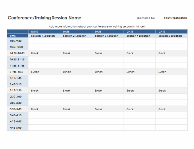 Detail Weekly Training Schedule Template Nomer 14