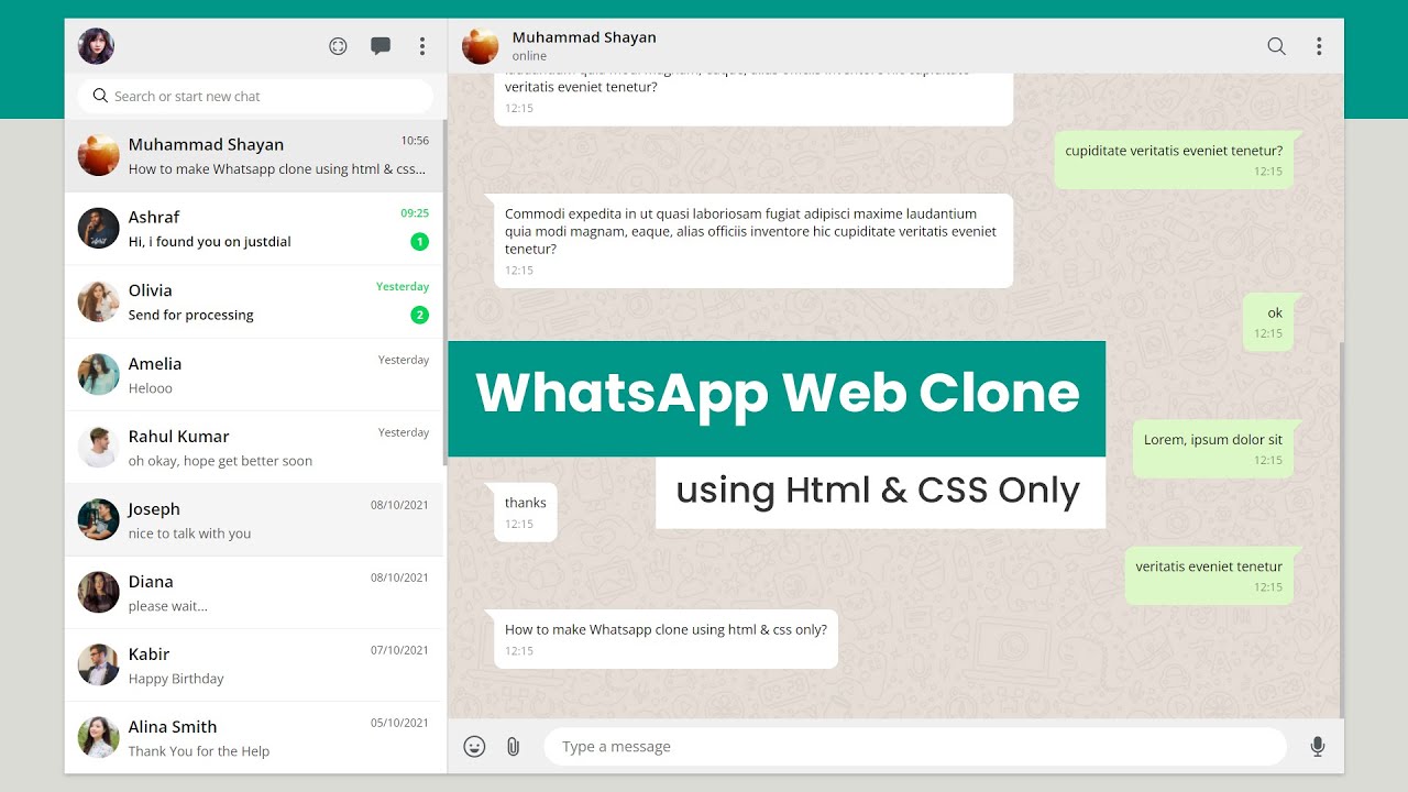 Detail Whatsapp Chat Css Template Nomer 30