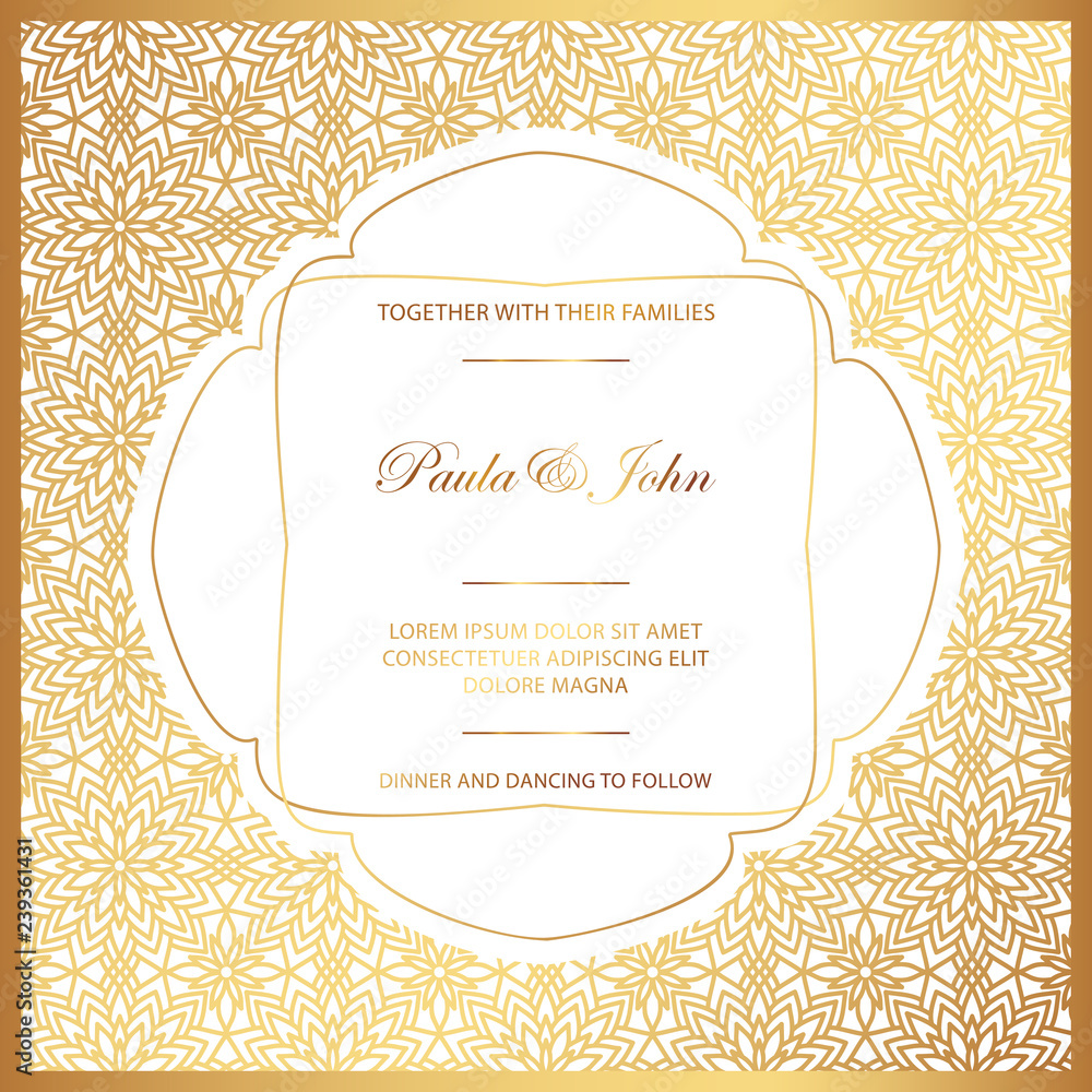 Detail White And Gold Invitation Template Nomer 40