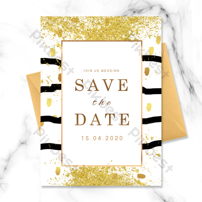 Detail White And Gold Invitation Template Nomer 52