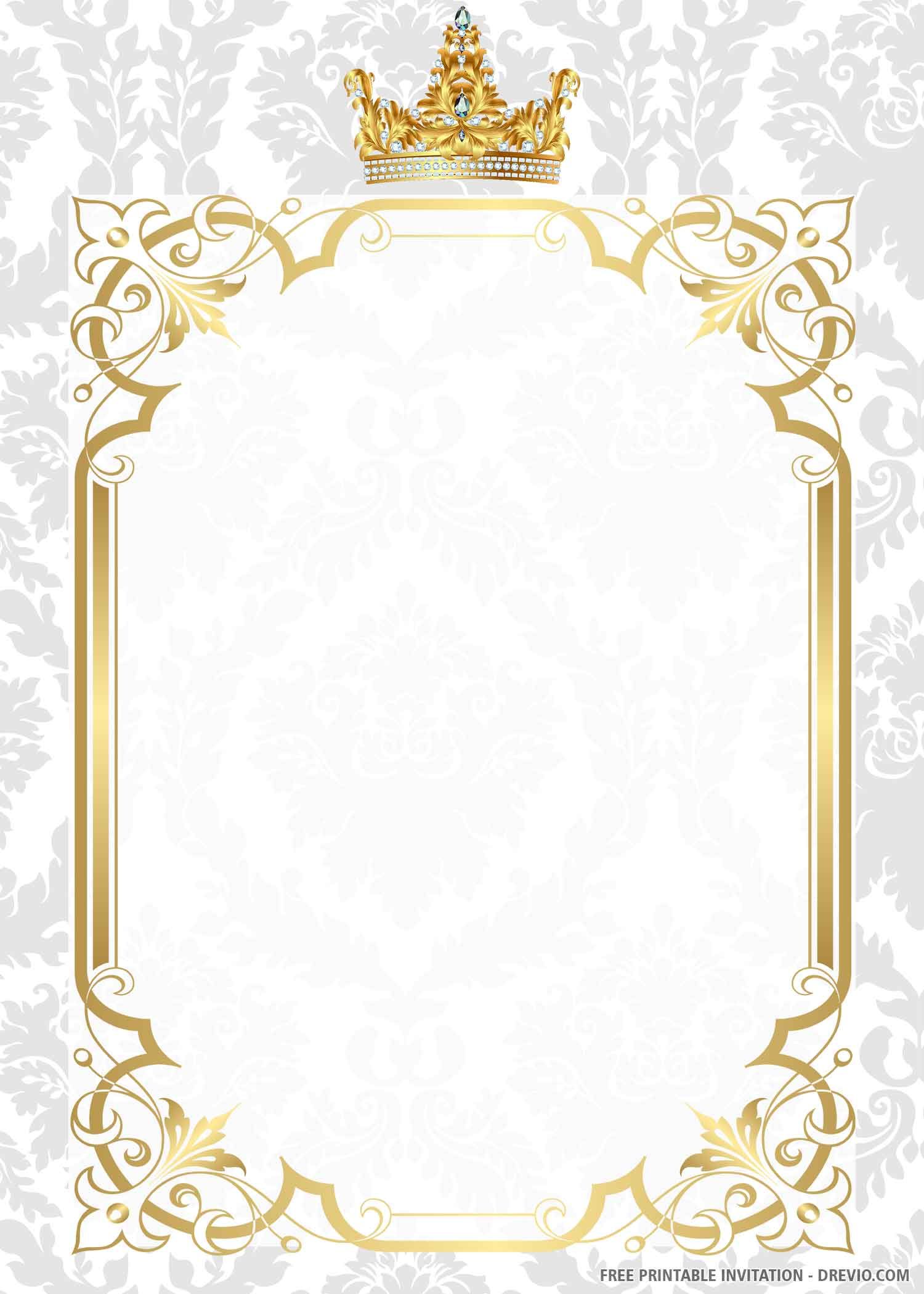Detail White And Gold Invitation Template Nomer 10