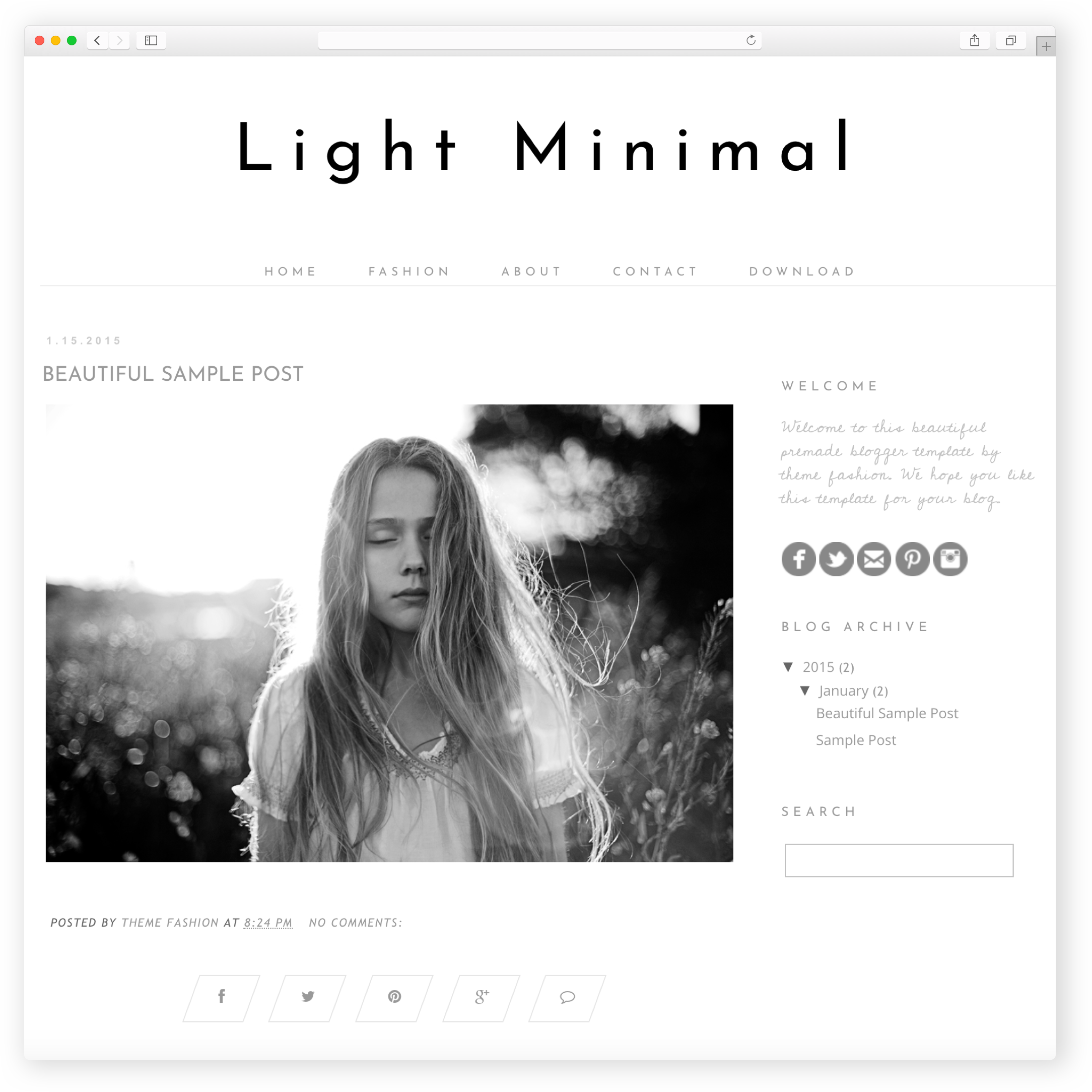 White Minimalist Blogger Template - KibrisPDR