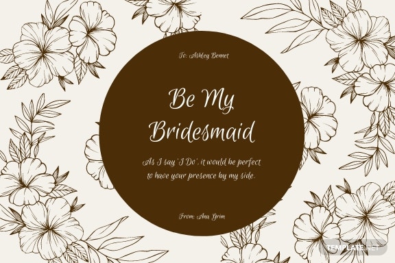 Detail Will You Be My Bridesmaid Card Template Free Nomer 32