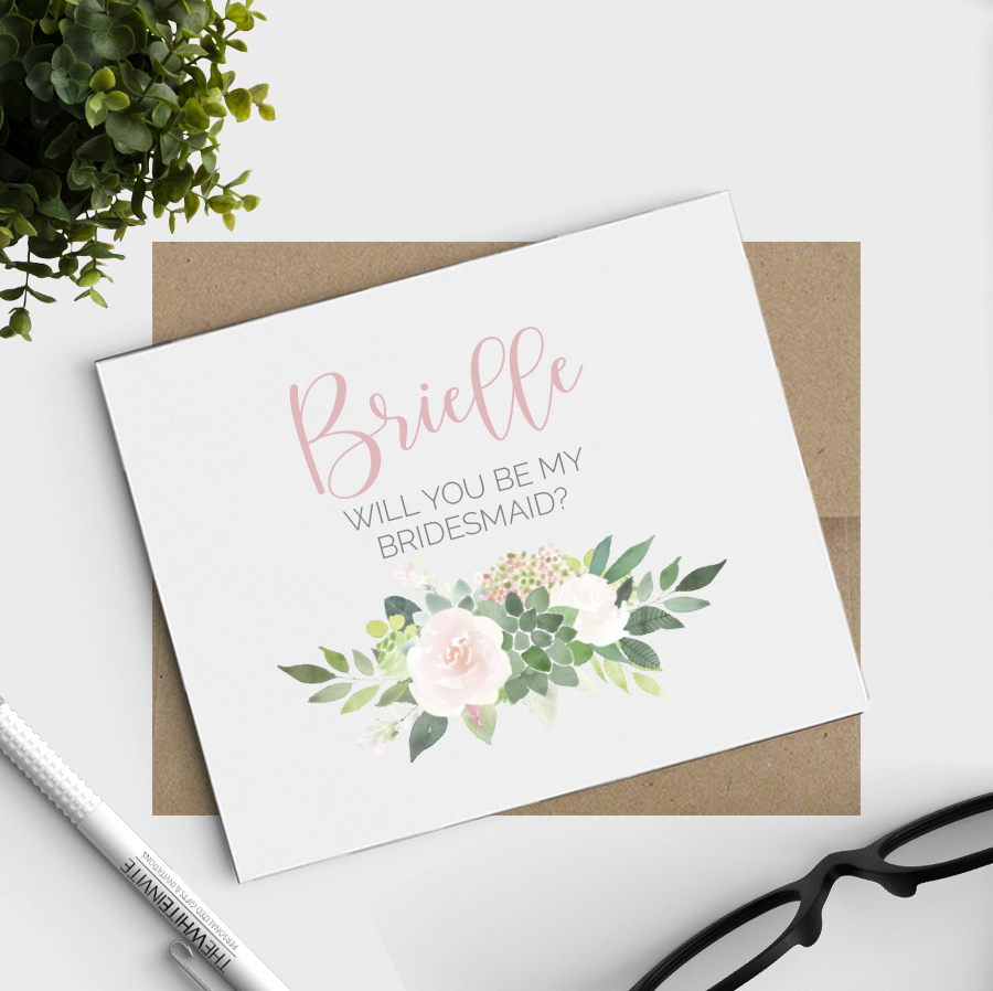 Detail Will You Be My Bridesmaid Card Template Free Nomer 40