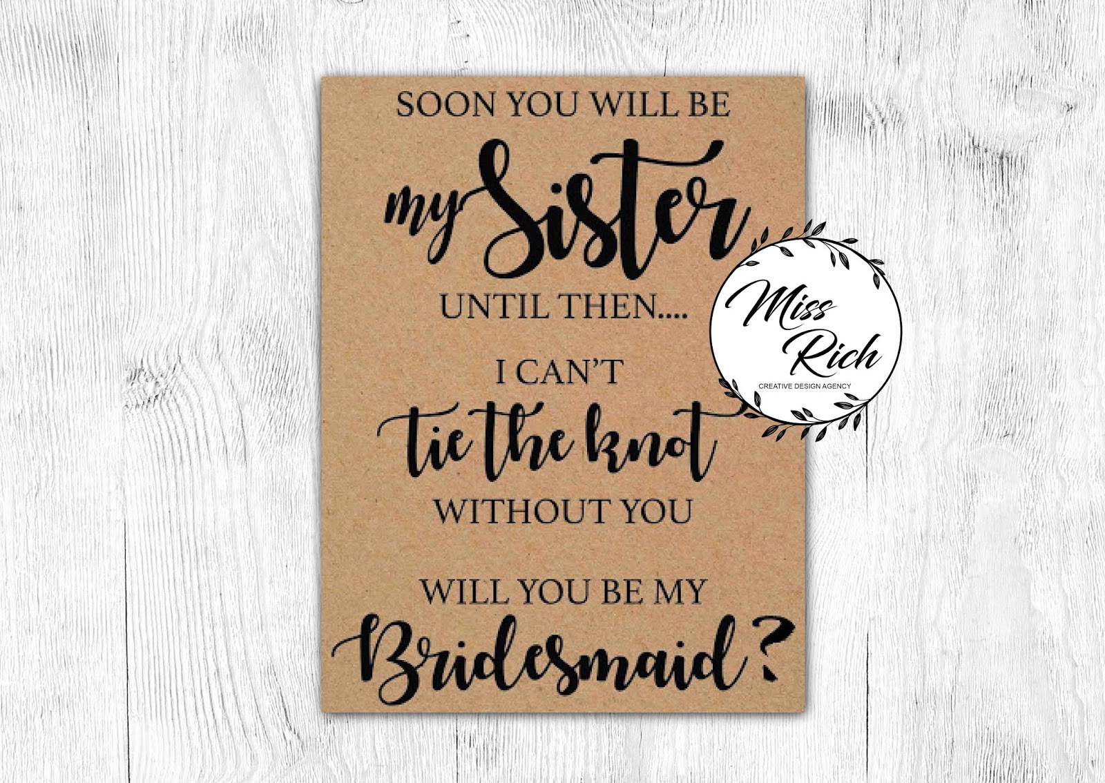 Detail Will You Be My Bridesmaid Card Template Free Nomer 42