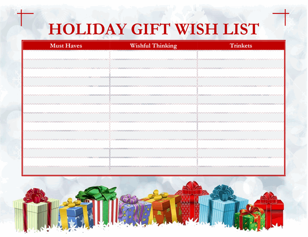 Detail Wish List Template Nomer 25