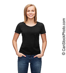 Detail Woman Black T Shirt Template Nomer 15
