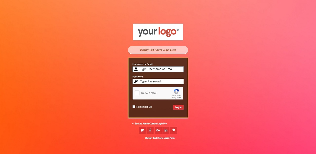 Detail Wordpress Login Page Template Nomer 17