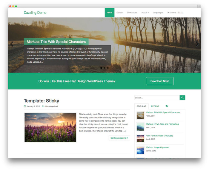 Detail Wordpress Template Flat Nomer 35