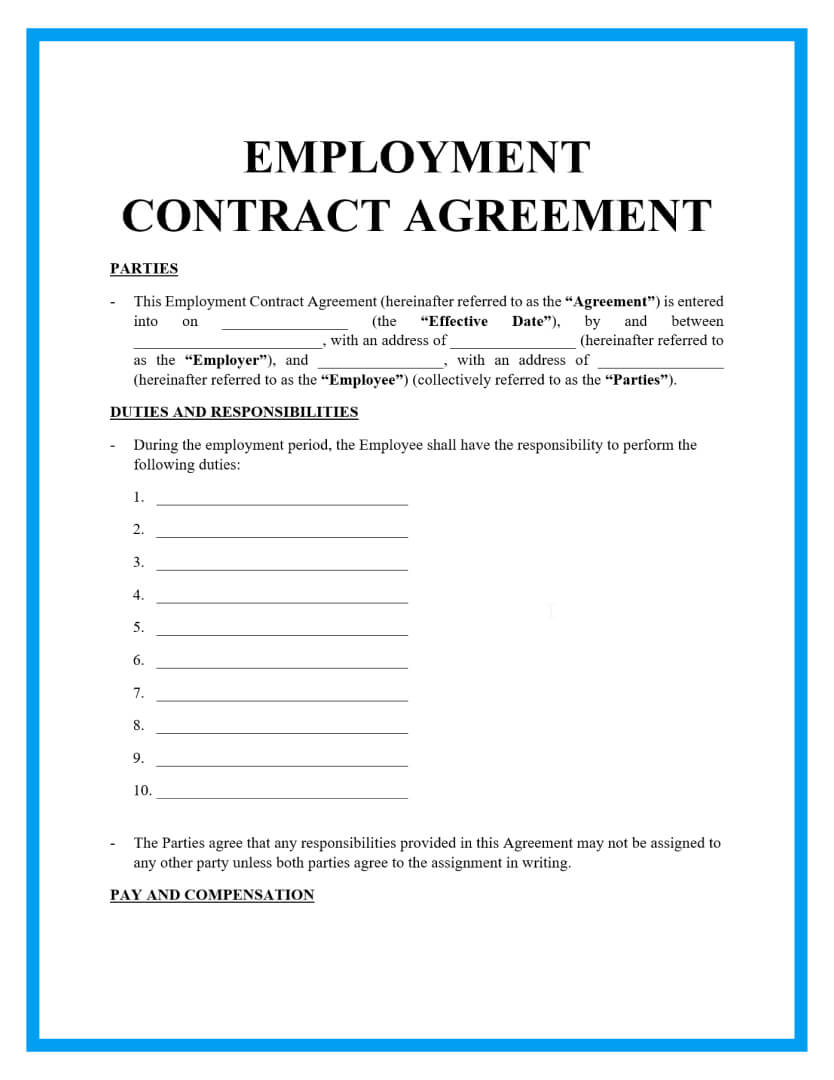 Detail Work Contract Template Nomer 4