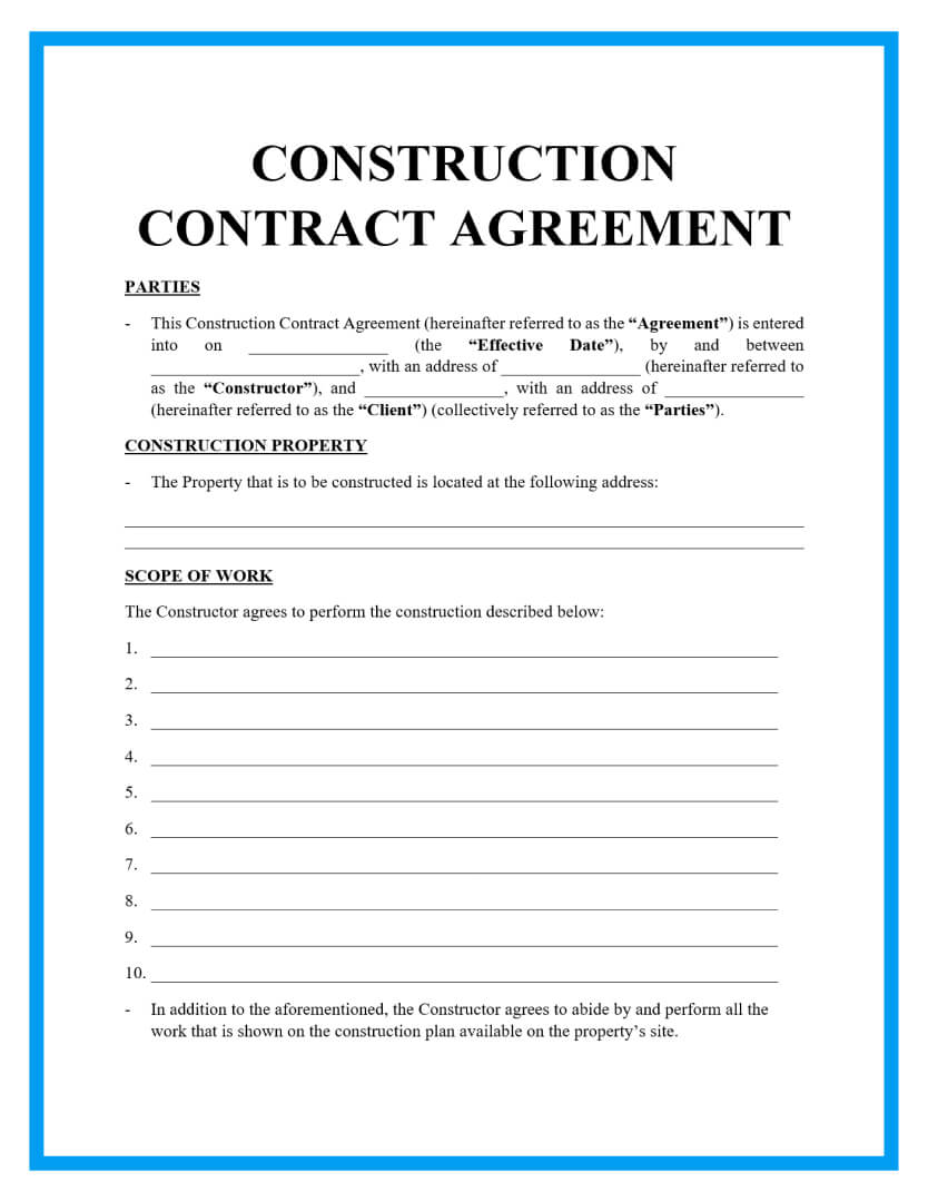 Detail Work Contract Template Nomer 33