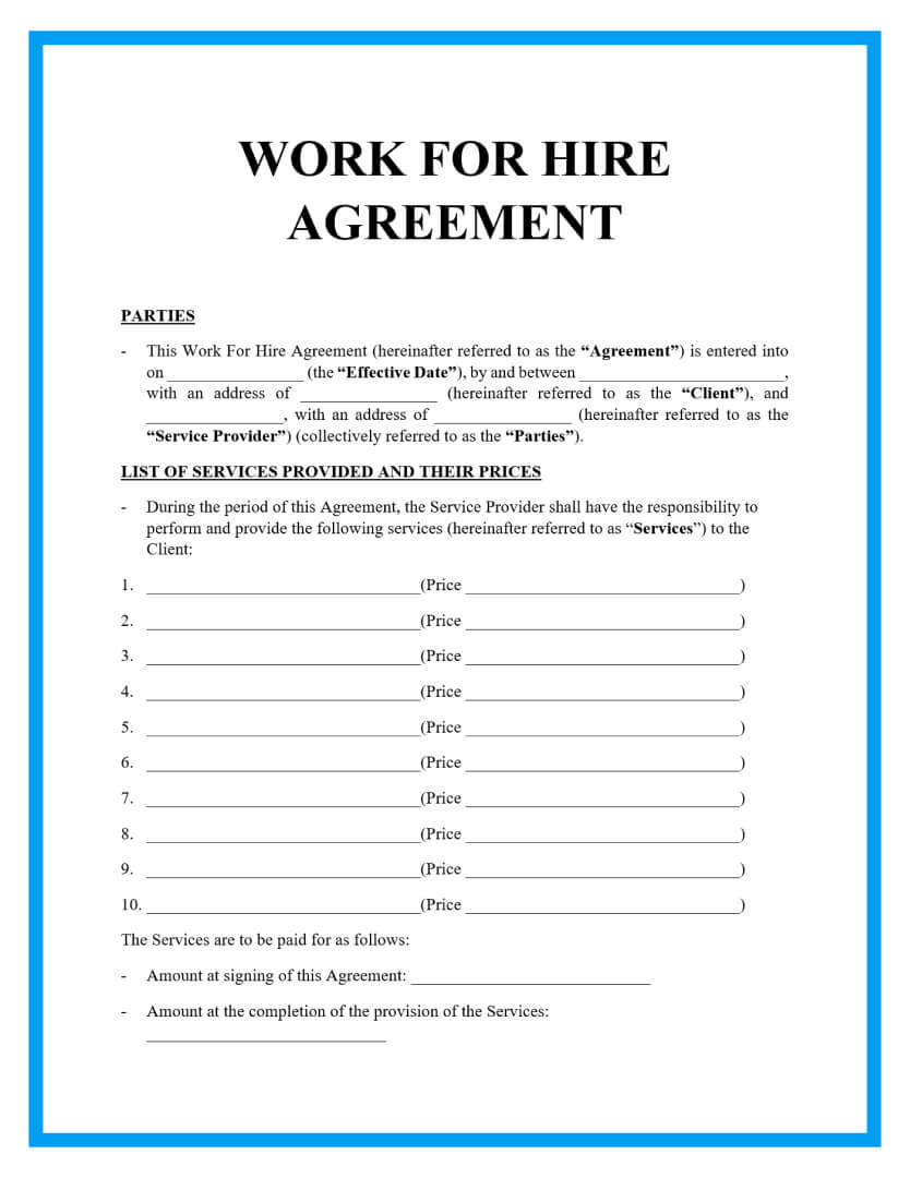 Detail Work Contract Template Nomer 52