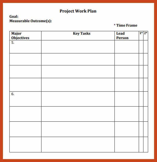 Detail Work Plan Template Nomer 36