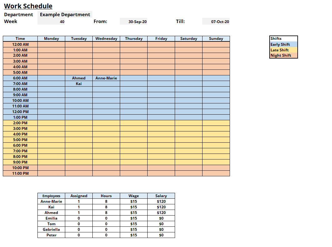Detail Work Schedule Template Excel Nomer 11