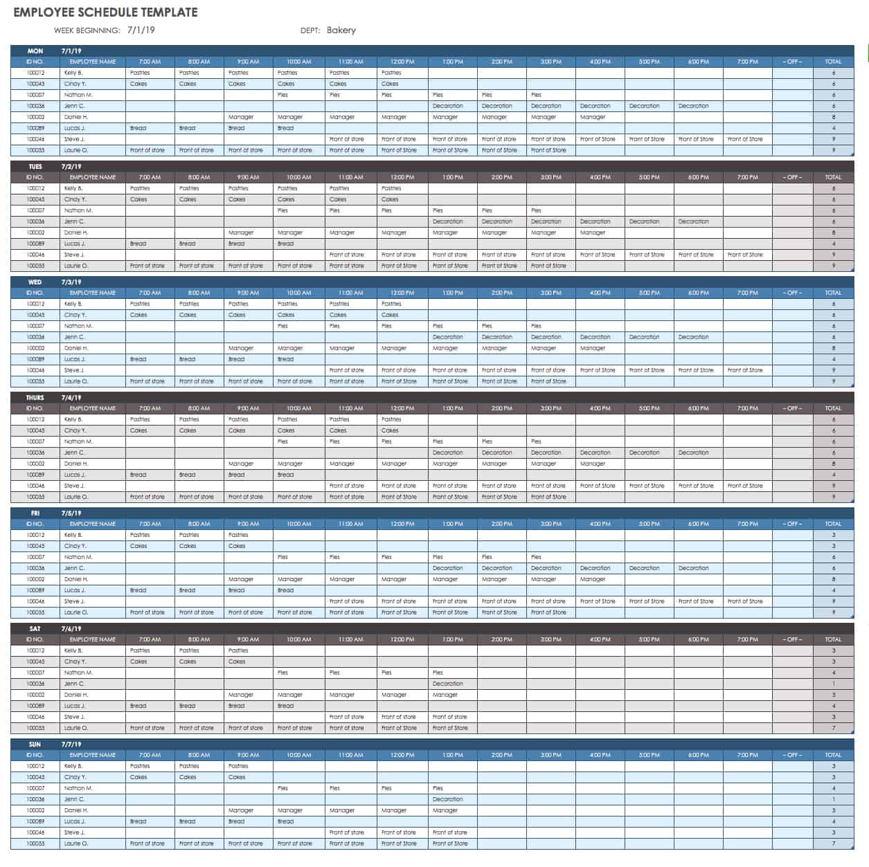 Detail Work Schedule Template Excel Nomer 3