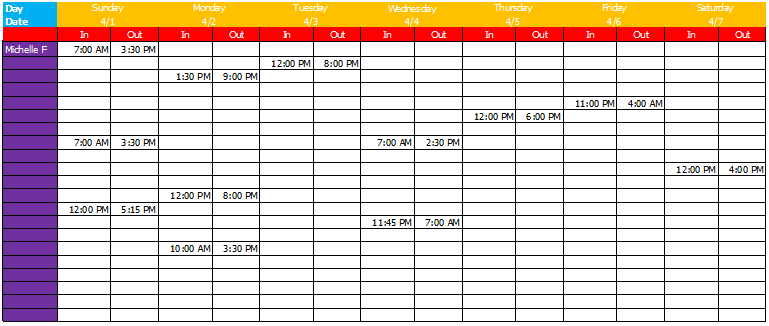Detail Work Schedule Template Excel Nomer 24