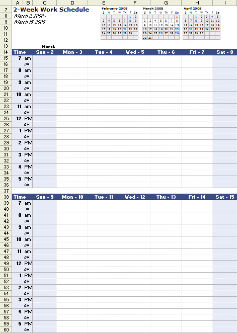 Detail Work Schedule Template Excel Nomer 27
