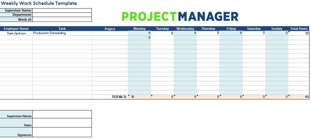 Detail Work Schedule Template Excel Nomer 48