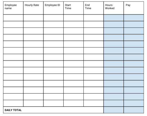 Detail Working Hours Sheet Template Nomer 51