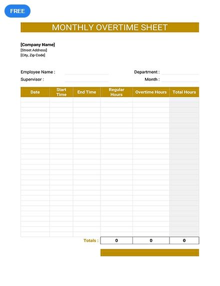 Detail Working Hours Sheet Template Nomer 8