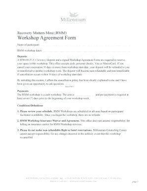 Detail Workshop Agreement Template Nomer 5
