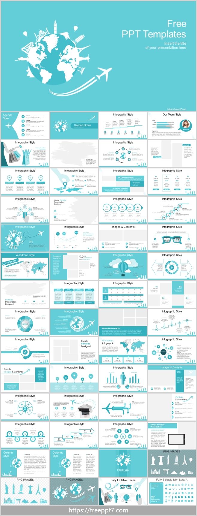 Detail World Travel Powerpoint Template Nomer 42