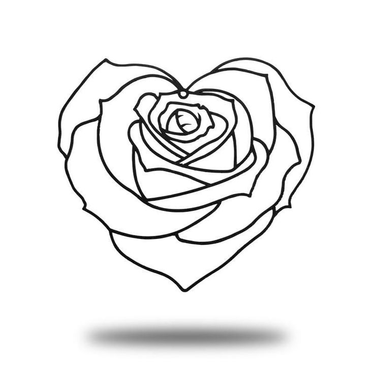 Detail Heart Shaped Rose Drawing Nomer 6