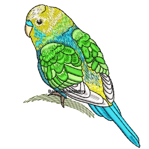 Detail Budgie Embroidery Design Nomer 20