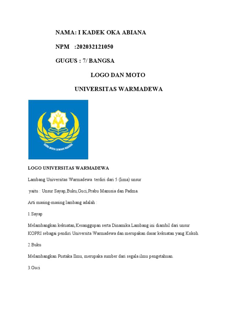 Detail Download Logo Universitas Warmadewa Nomer 23