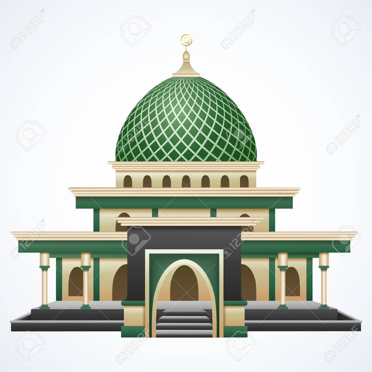 Detail Background Masjid Green Nomer 48