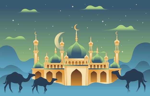 Detail Background Masjid Vector Nomer 33